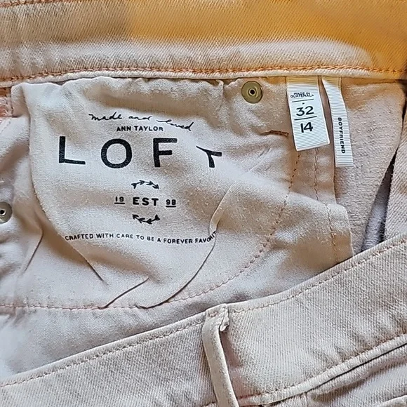 LOFT Pink boyfriend Jeans size 32/14 - Picture 4 of 4